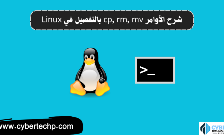 شرح الأوامر cp وrm وmv بالتفصيل في Linux